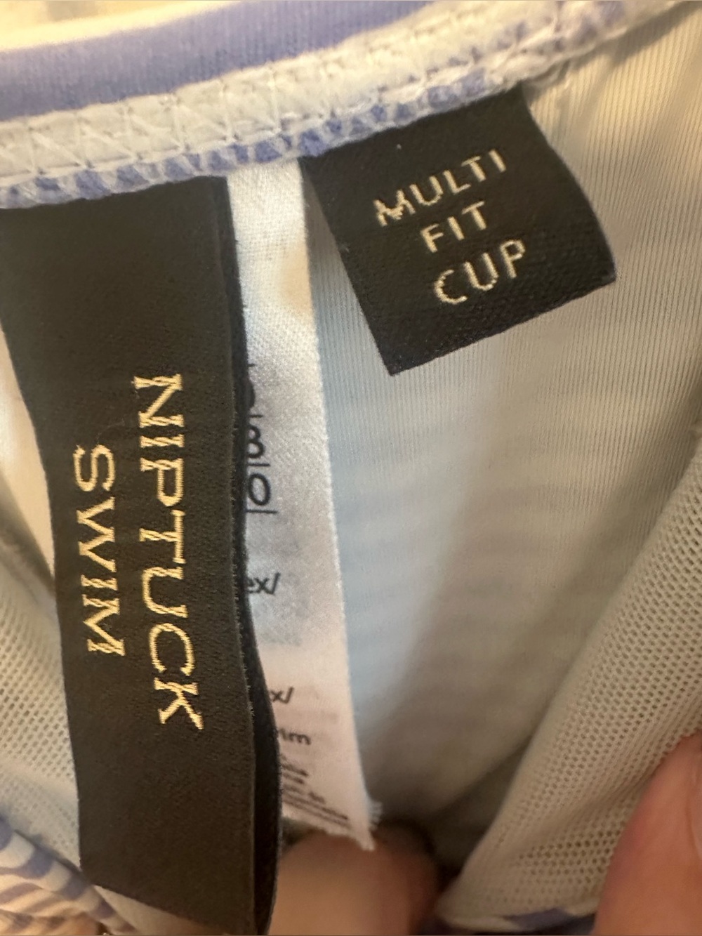 Ladies front twist striped one piece bathing suit by NipTuck Swim Size 8 - Picture 6 of 16